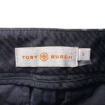Tory Burch Tory Burch Madison Pant Phantom/Tory Navy Black Textured Cropped Flare Size 2 Photo 4