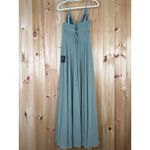 Lulus NWT  Romantically Speaking Sage Green Cowl Lace-Up Maxi Dress Bridesmaid S Photo 4