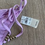 Aerie  Crinkle Bikini Bottom Classic With Side Ties & Gold Beads Medium NEW Photo 2