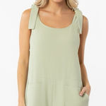 None Sage Green Sleeveless Romper size small with pockets Photo 0