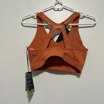 Nike  NWT Swoosh Icon Clash Medium Support 1-piece‎ Pad V-neck Sports Bra Orange Photo 3