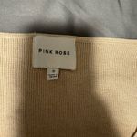 Pink Rose  Beige Ribbed Top Photo 2