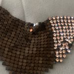 12” To 14” Bib Choker Necklace Black Mesh With White Stones 4” W X 2.5” H Photo 2