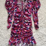 Isabel Marant Dress Mireya Ruffled Gathered Floral-Print Crepe Mini FR 38 / US 6 Photo 0