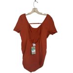 Nike NWT sportswear chill knit tight sweater short-sleeve bodysuit - orange Photo 7