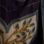 Square scarf purple‎ blue gold tree of life print silky acetate mod unique Purple Photo 1