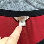 Cato  Shift Blouse Women's XL Red Stretch High Low Lace Hem Round Neck Photo 1