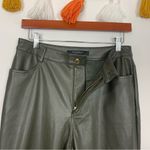 Marc New York Straight Leg Faux Leather Pants Dark Green Size 6 Photo 4