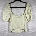 Wilfred Butter Yellow Novella Smocked Puff Short Sleeve Top Size L Photo 5