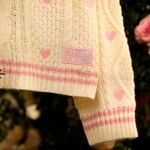Taylor Swift NWT Official Lover Heart Knit Cardigan Cream Pink - M/L Photo 3