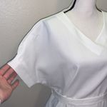 SheIn  VCAY Solid Belted V Neck Batwing Sleeve Blouse Photo 2