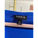 Torrid  Stretch Bodycon Midi Dress Blue Bright Summer Spring Brunch Wedding Party Photo 3