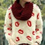 H&M Burgundy Knit Infinity Scarf Photo 2