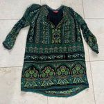 Derhy Paisley Like New Green Longsleeve 100% Viscose Dress Sz Medium Photo 0