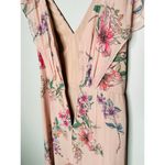 Monique Lhuillier  Pink Floral Crepe Short Sleeve Floral Gwen Gown Size 6 Photo 11