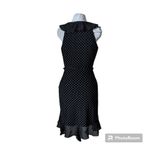 Black house white market black and white wrap ruffle polkadot dress size 10 Photo 6