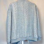 Gray Cable Knit Cardigan with Chevron Patterns Size M Photo 2