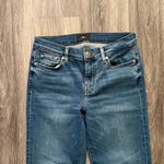 7 For All Mankind  Blue Flare Jeans Size 28 Modern Dojo High Rise Traveler Denim Photo 5