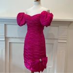 Vintage Cocktail Dress XS 80s Semi Formal Holiday Party Jewel Puff Sleeve RARE Pink Photo 1