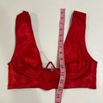 Oh Polly  Red Satin Underwire Crop Top Size 2 US / UK 6 Photo 5