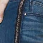 White House | Black Market WHBM HR Beaded Tuxedo Stripe Skinny Ankle SZ 2 Medium Wash Jeans Photo 3