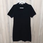 ZARA  Womens Sweater Dress Size M Black Knit Short Sleeve Minimalist Chic Classic Photo 1