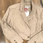 Free People Suit Shop Womens Natural Beige Linen  Cropped Blazer NWT Size 8 Photo 2