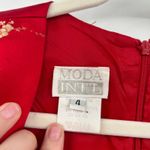 Moda International Womens Vintage 90s Brocade Silk Blend Floral Sheath Dress 4 Red Photo 6