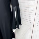 MSK Chiffon Bell Sleeve Jersey Sheath Dress Black Small Gothic Bewitched Boho Photo 5