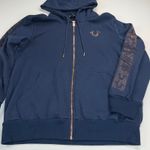 True Religion  Blue Rose Gold Crystal Box Boyfriend Zip Hoodie Sweatshirt Size M Photo 11