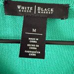 White House | Black Market Lightweight Short Sleeve Cardigan w. Jewel in Green M Photo 4