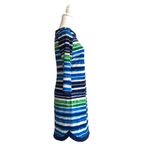 Vince Camuto Dress Blue Green White Striped 3/4 Sleeve Lined Shift Dress Size 6 Photo 3