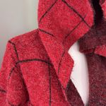 Cyrus  Red & Black Windowpane Hooded Sweater Jacket Cozy Warm Winter XS Photo 1