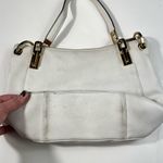 Michael Kors  Brooke White Pebbled Leather Shoulder Bag Gold Hardware Medium Photo 9