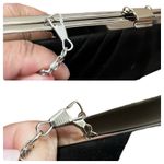 Jessica McClintock  Black Pleated Satin Convertible Clutch Shoulder Bag Photo 8