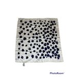 Echo‎ Handkerchief Head Scarf Leaves Hankie Leaf White Blue Azlon Silk 26128 Photo 2