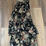 Free Press Maxi Dress Womens XS Multicolor Floral Sheer Wrap Long Slit Flowy Photo 0