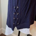 Calvin Klein  Long Pullover‎ Sweater. Size Medium. Navy w/shirt trim. Photo 2