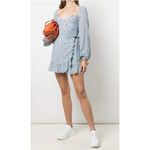 Reformation  Cammi Light Blue Floral Mini Dress Photo 13