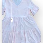 Fancyinn  Pink Tiered Ruffled Lined Tunic Shift Dress Size‎ L Photo 5