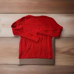 Lands End Cherry red‎ cable knit sweater Size 14 Chunky Cozy Granny core Red Photo 1