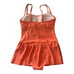 One Piece NWOT-SIZE MEDIUM-WOMENS  SWIMSUIT WITH ATTACHED SKIRT Gorgeous orange  swimsuit, ruched front, top has padding, adjustable straps, please see pictures for sizing and measurements Photo 4