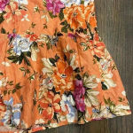 Rachel Roy‎ Floral Paperbag Waist Skirt Orange Summer Boho Chic Belted F11 Size M Photo 6