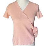 Vogue Club Women's PS Elegant Pink Sweater Wrap Top Tied Ribbed Business Casual‎ Size undefined Photo 0