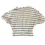 Lush Clothing NWT Lush Short Sleeve Black & White Striped Twisted Tie Crop‎ Top Size Small Photo 2