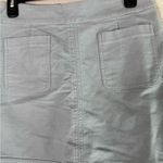 Boden Light Blue Front Pockets Cotton Back Zip Mini Skirt Size 8 Gray Photo 3