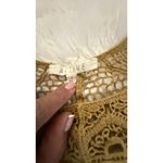 Crochet Fringe Boho Tank Top Size S Cotton Festival Vest Beach Coverup Y2K Gold Photo 5