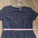 Fossil  100% silk polka dot mini dress twee girly navy size 0 Photo 3