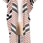 Loft NWT Black/Tan Oversized Stripe Swim Coverup in Size XS Photo 0