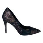 ALDO Stiletto 4” High Heels Black Purple Silver Metallic Floral Women’s Size 7M Photo 5